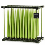 Ester & Erik Apple Bite 42cm tapered dinner candle in a bright energising green with fresh yellow undertones, traditionally hand-dipped in Denmark.