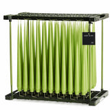 Ester & Erik Apple Bite 42cm tapered dinner candle in a bright energising green with fresh yellow undertones, traditionally hand-dipped in Denmark.