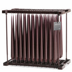 Ester & Erik Aubergine 42cm tapered dinner candle in a rich dark purple with deep plum and blackened brown undertones, traditionally hand-dipped in Denmark.