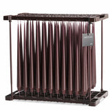 Ester & Erik Aubergine 42cm tapered dinner candle in a rich dark purple with deep plum and blackened brown undertones, traditionally hand-dipped in Denmark.