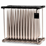 Ester & Erik Champagne 42cm tapered dinner candle in a sparkling metallic taupe with soft golden beige undertones, traditionally hand-dipped in Denmark.