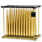 Ester & Erik Gold 42cm tapered dinner candle in a rich warm metallic gold with a soft shimmering finish, traditionally hand-dipped in Denmark.