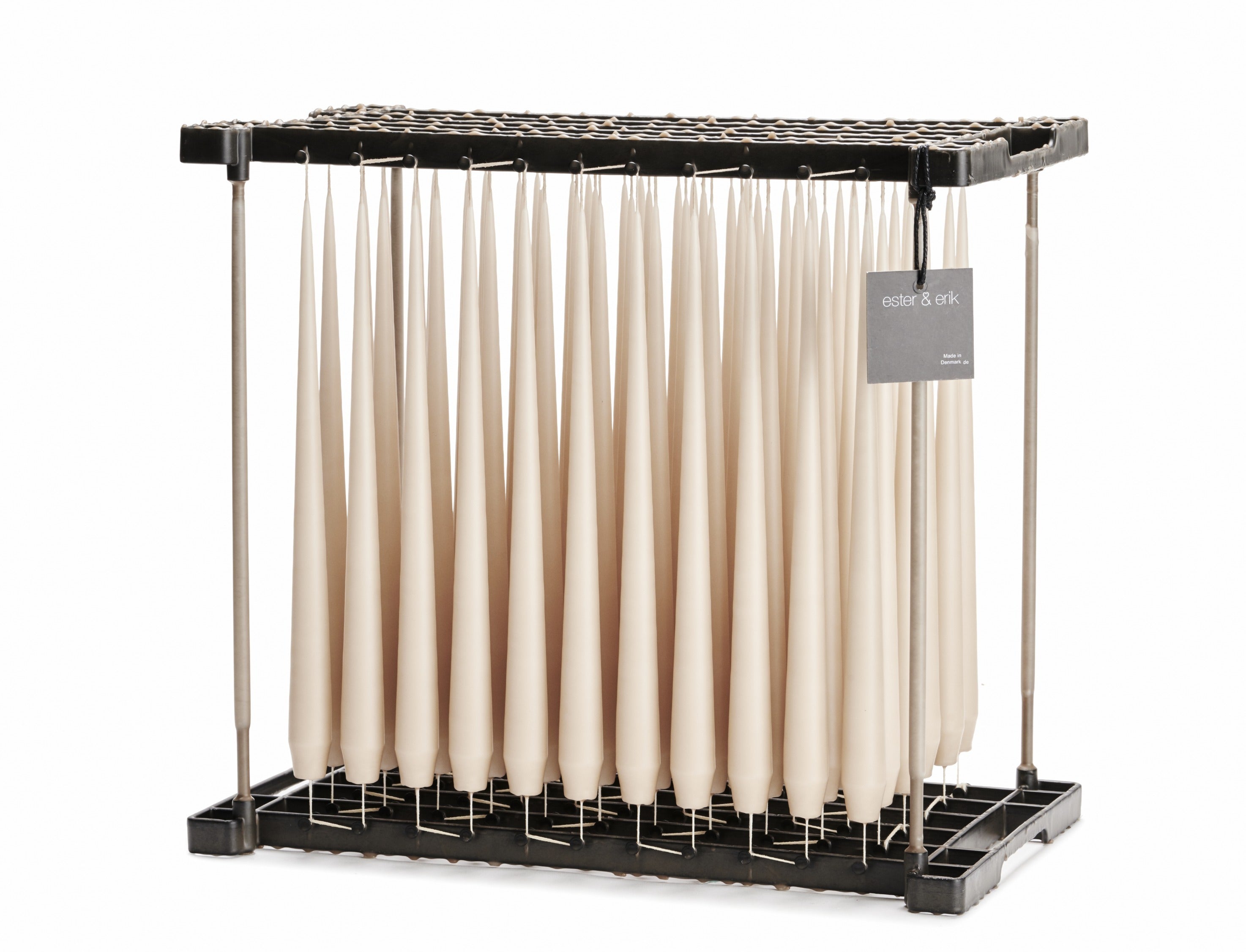 Ester & Erik Ice Latte 42cm tapered dinner candle in a soft creamy beige with gentle caramel undertones, traditionally hand-dipped in Denmark.