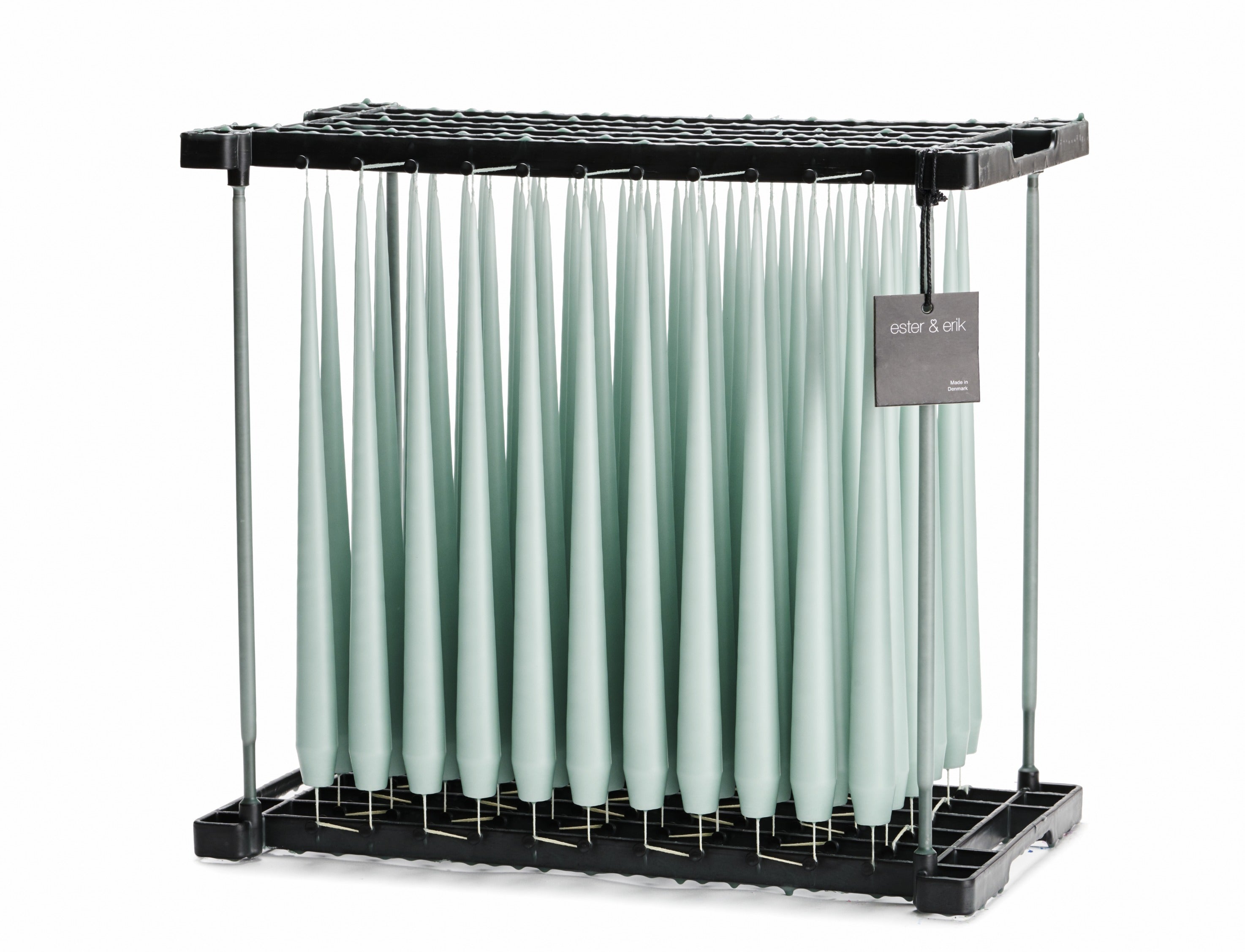 Ester & Erik Jade Stone 42cm tapered dinner candle in a soft dusty mineral blue-green with cool grey undertones, traditionally hand-dipped in Denmark.