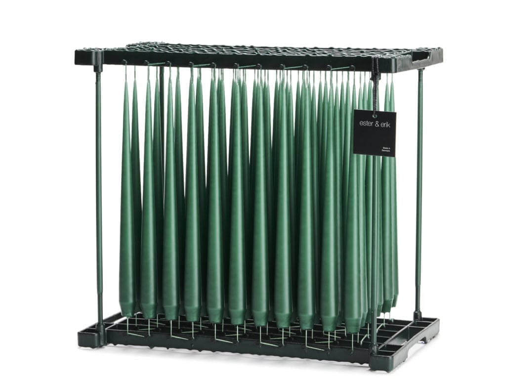 Ester & Erik Marble Green 42cm tapered dinner candle in a sophisticated mineral green with soft grey-blue undertones, traditionally hand-dipped in Denmark.