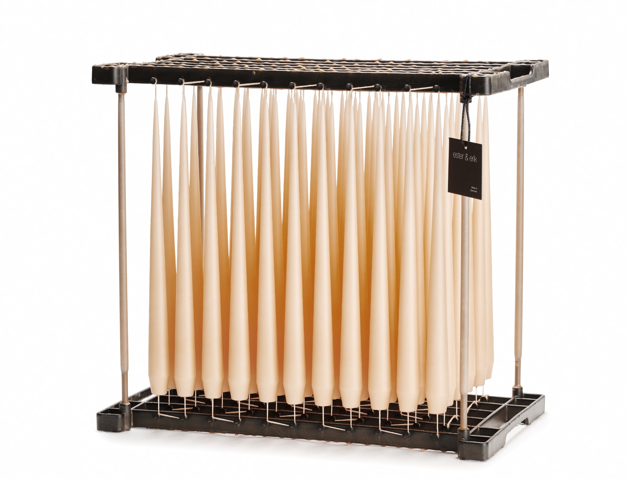 Ester & Erik Melon Sorbet 42cm tapered dinner candle in a soft pastel coral-orange with peach and pink undertones, traditionally hand-dipped in Denmark.