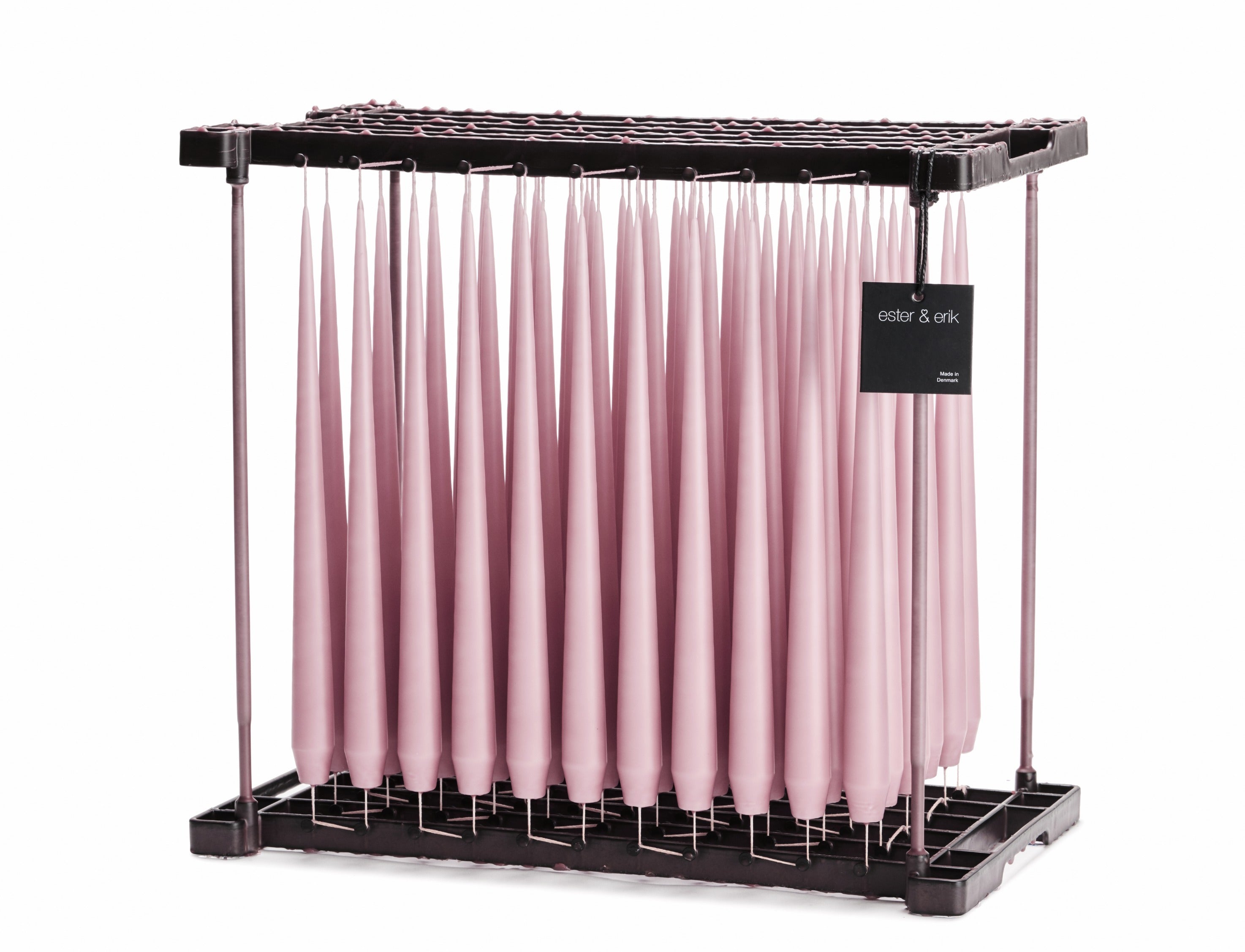 Ester & Erik Old Rose 42cm tapered dinner candle in a powdery dusky blush pink with warm mauve undertones, traditionally hand-dipped in Denmark.
