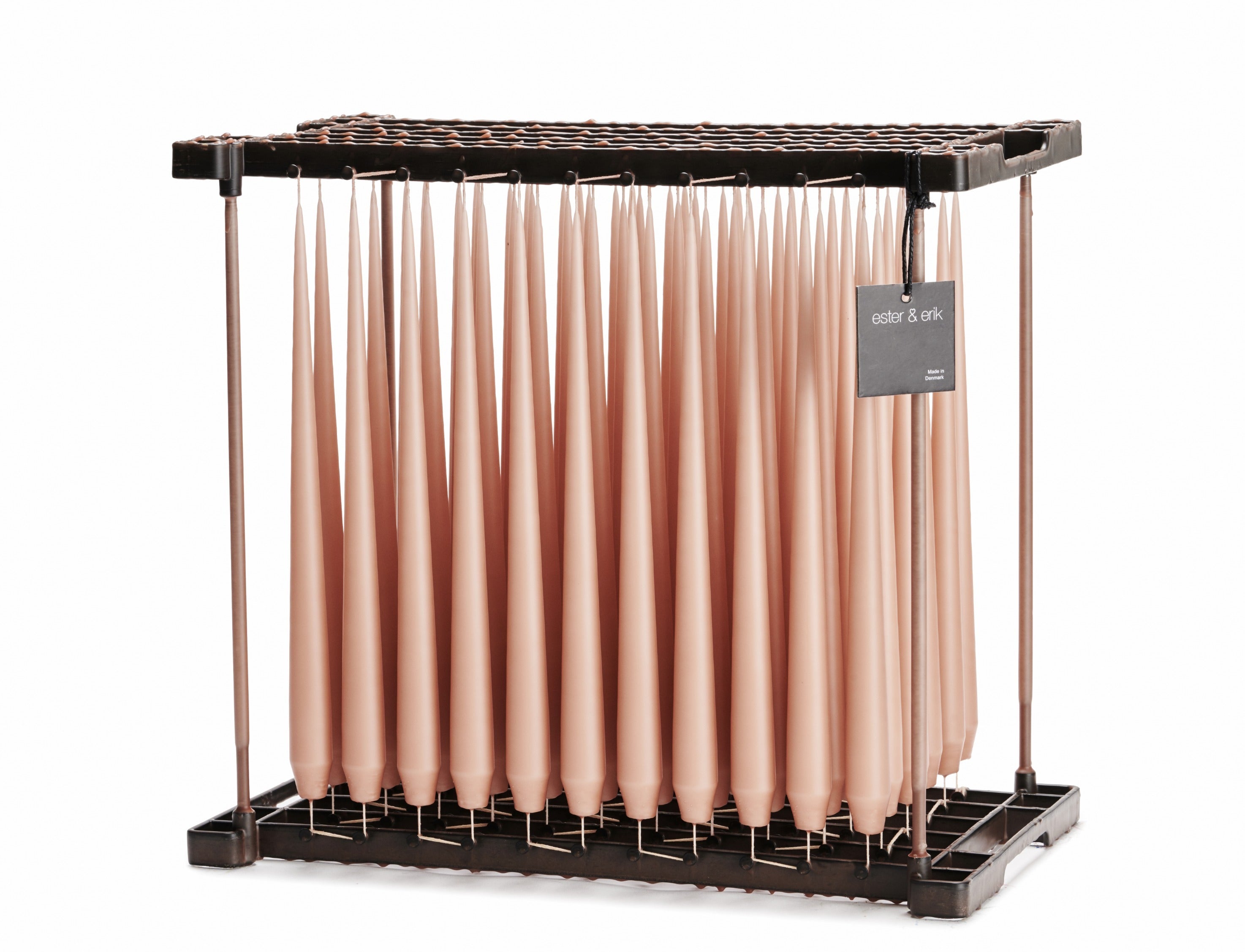 Ester & Erik Rosy Caramel 42cm tapered dinner candle in a soft caramel brown with delicate rose-beige undertones, traditionally hand-dipped in Denmark.