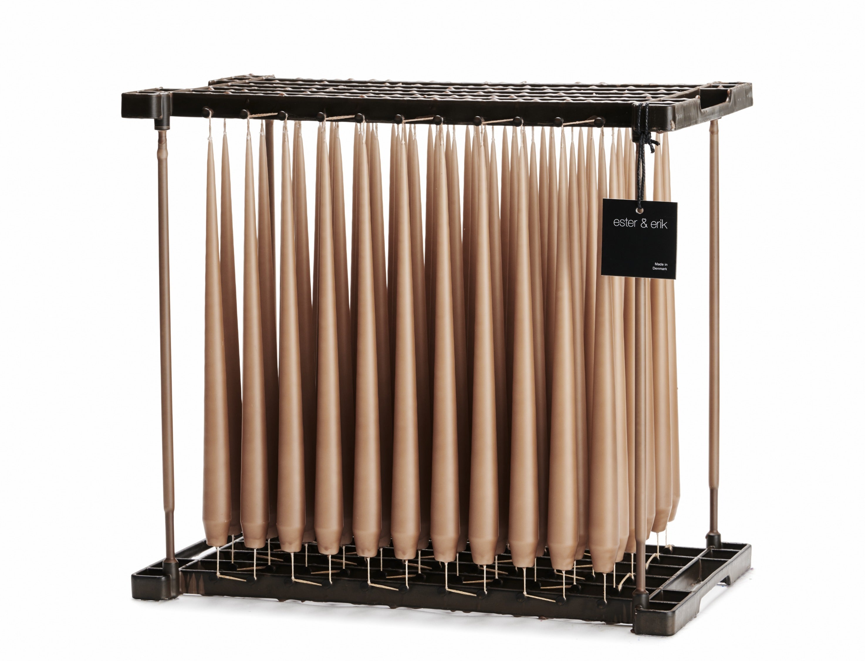 Ester & Erik Terracotta 42cm tapered dinner candle in a rich earthy reddish ochre with warm orange-brown undertones, traditionally hand-dipped in Denmark.