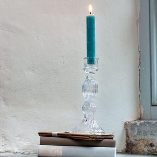Bella clear glass candlestick
