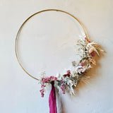 Dried Flower Brass Hoop Design