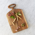 40cm handcrafted acacia chopping and serving board with natural wood grain.