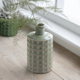 Sorrento Large Ceramic Bottle in Sage Green with glazed finish and unglazed rim.