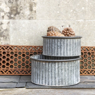 Zinc Ribbed Planter