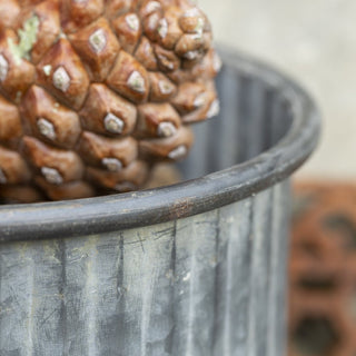 Zinc Ribbed Planter